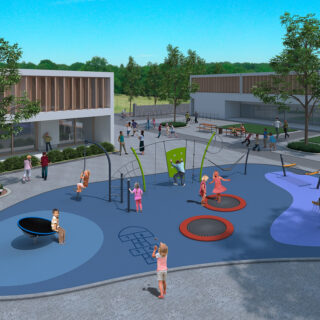 School playground design – School playground visualisation with different play zones